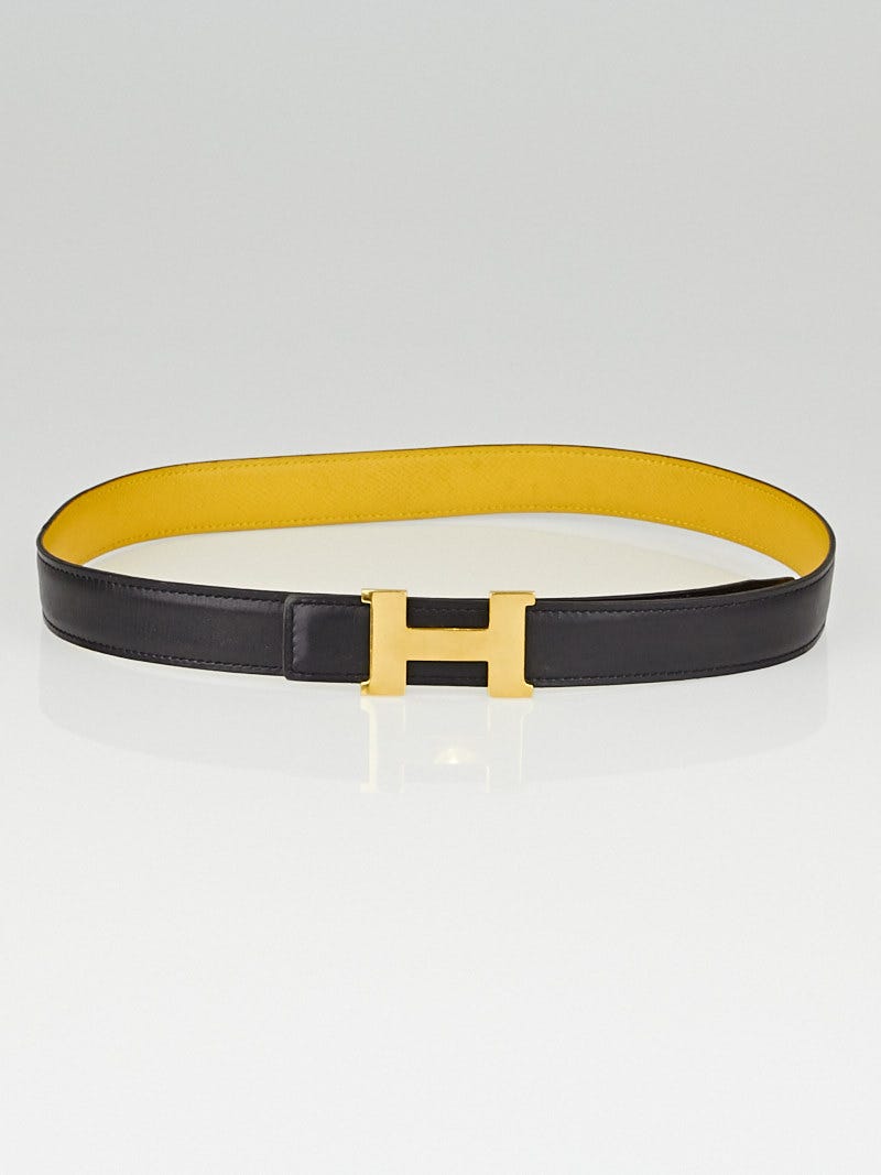 HERMES Constance Belt  Size 70 Hermes 18mm Black Box / Gold Courchevel Leather Gold Plated  main image 3