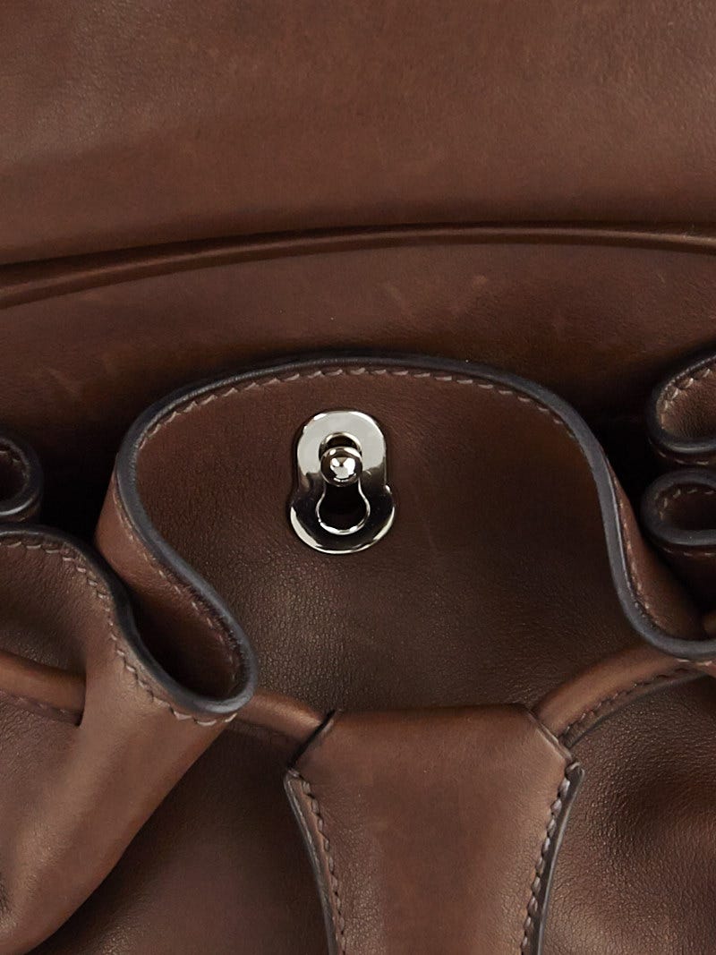 Hermes Chocolate Barenia Leather Sac a Dos Backpack PM Bag