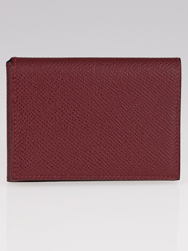 Hermes Rouge H Epsom Leather Guernsey Card Case