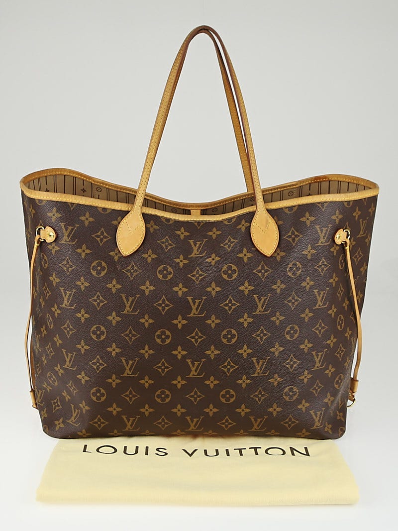 Louis Vuitton GM Monogram Neverfull Hobo Bag! Perfect Size Travel