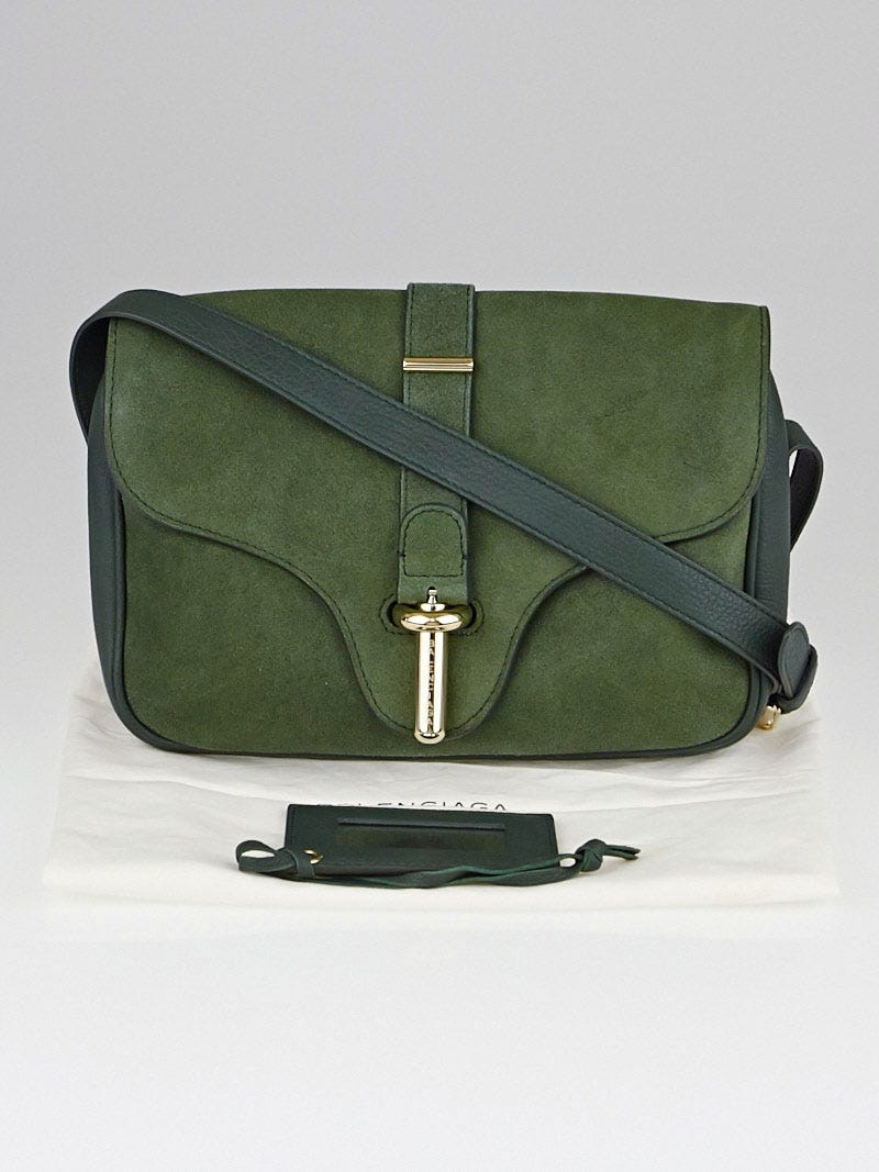 Balenciaga Green Suede Cargo Pocket Shoulder Bag  Labellov  Buy and Sell  Authentic Luxury