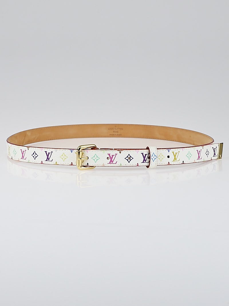 Louis Vuitton 2012 Multicolore Monogram Pattern Belt - White Belts