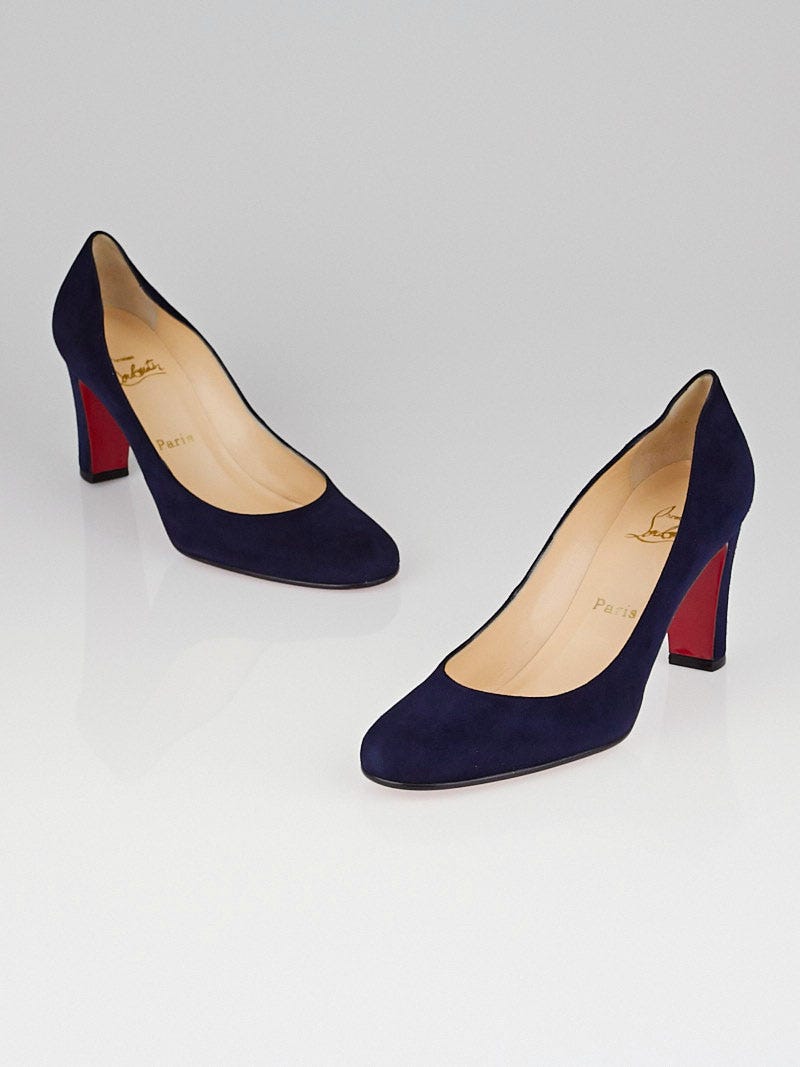 Navy blue suede pumps online