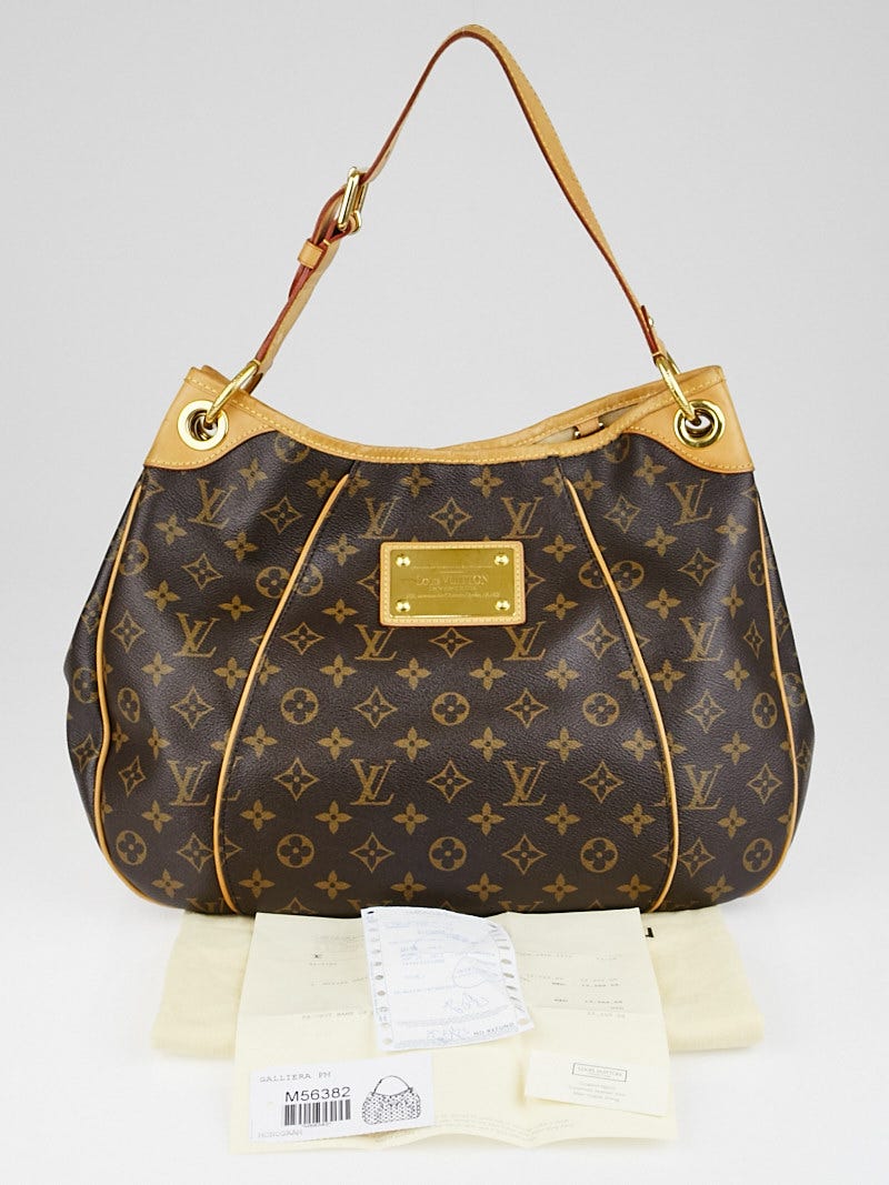 Auth Louis Vuitton Monogram Galliera PM Shoulder Bag Brown M56382