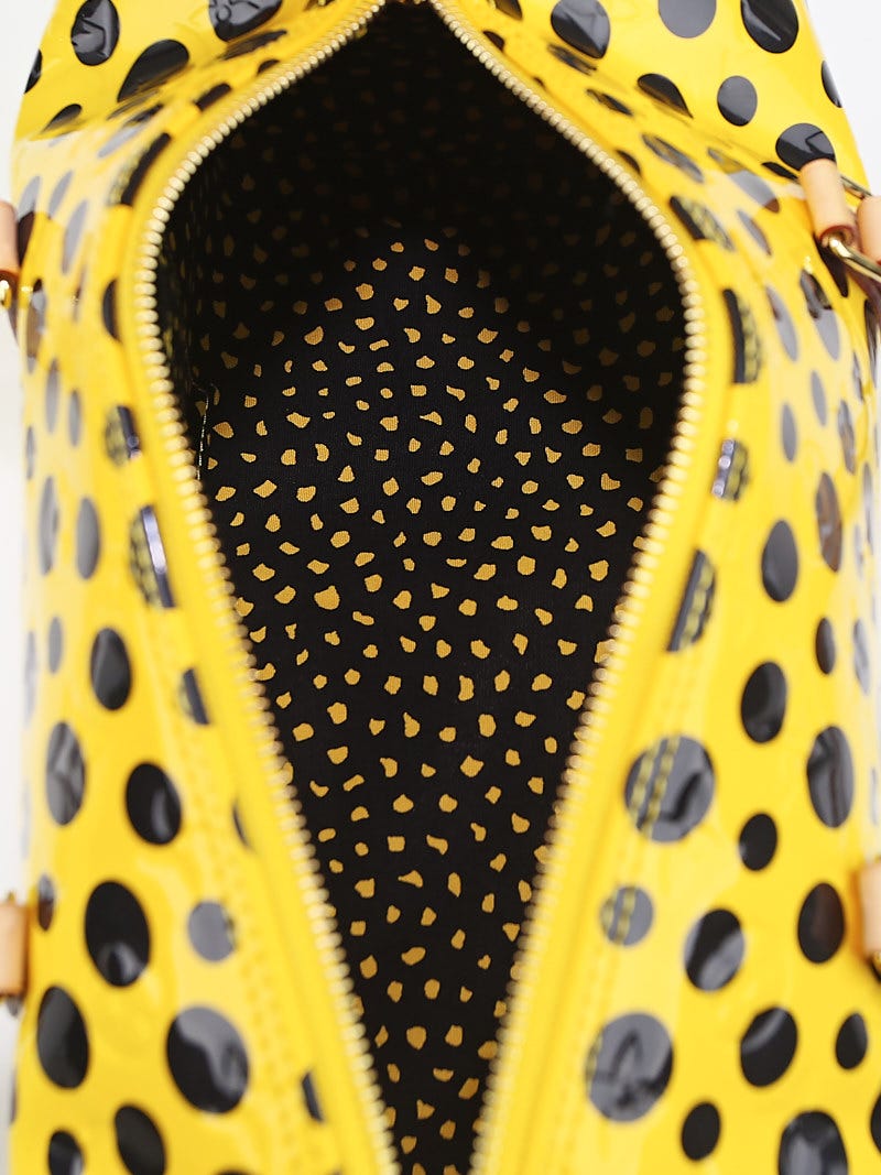 Yayoi Kusama x Louis Vuitton Yellow Monogram Vernis Dots Infinity Lockit MM  QJB0AI1GYA003