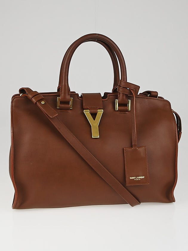Saint Laurent Havane Calfskin Leather Classic Small Cabas Y Bag 