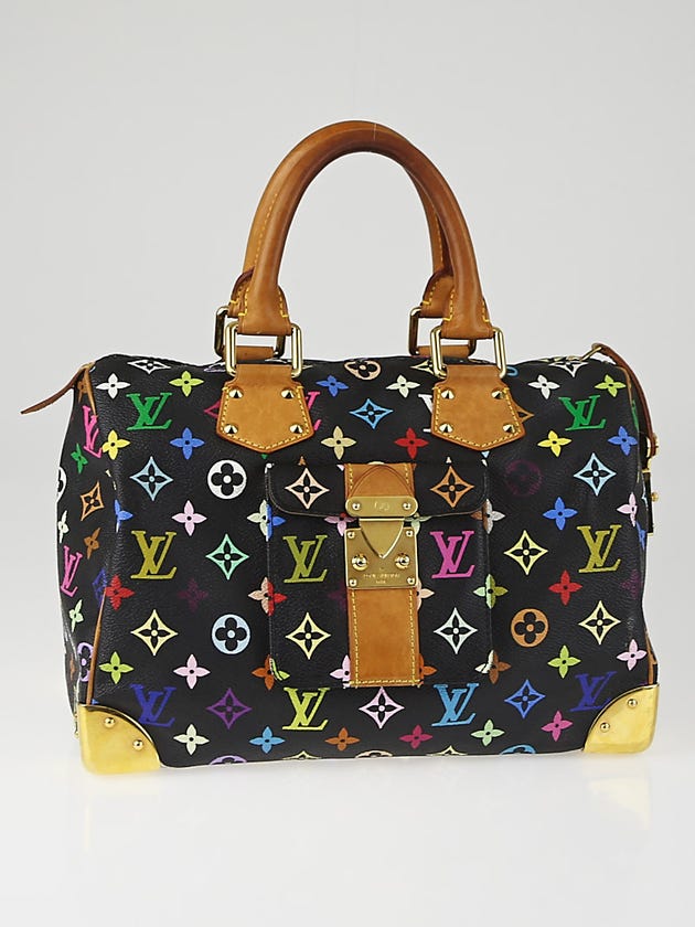 Louis Vuitton Black Monogram Multicolore Speedy 30 Bag