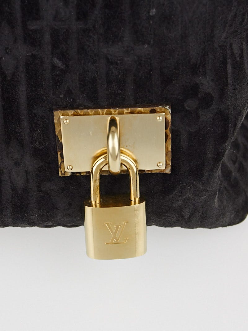 Louis Vuitton Black Monogram Embossed Suede Limited Edition Kohl