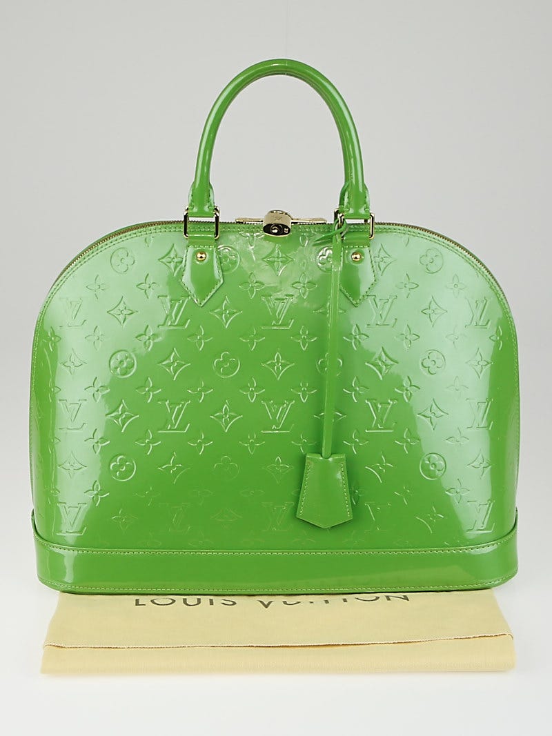 Louis Vuitton Monogram Patent Leather Alma GM Bag Green