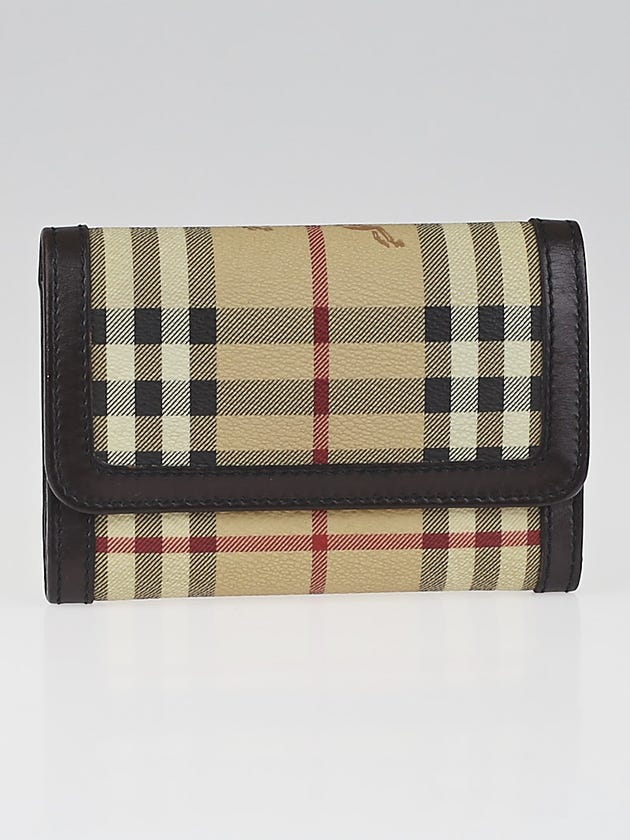 Burberry Haymarket Check Coated Canvas Compact Wallet