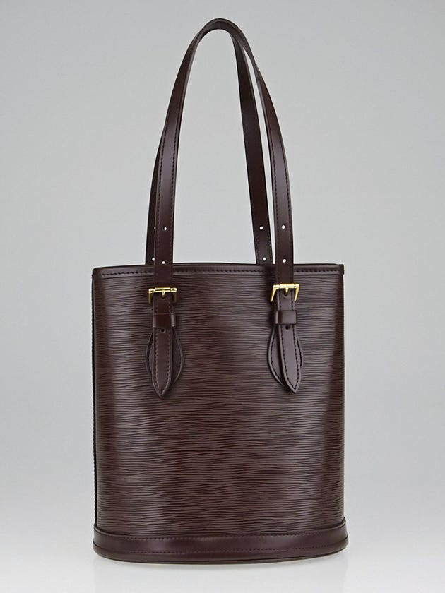 Louis Vuitton Made-to-Order Moka Epi Leather Petit Bucket Bag w/ Accessories Pochette