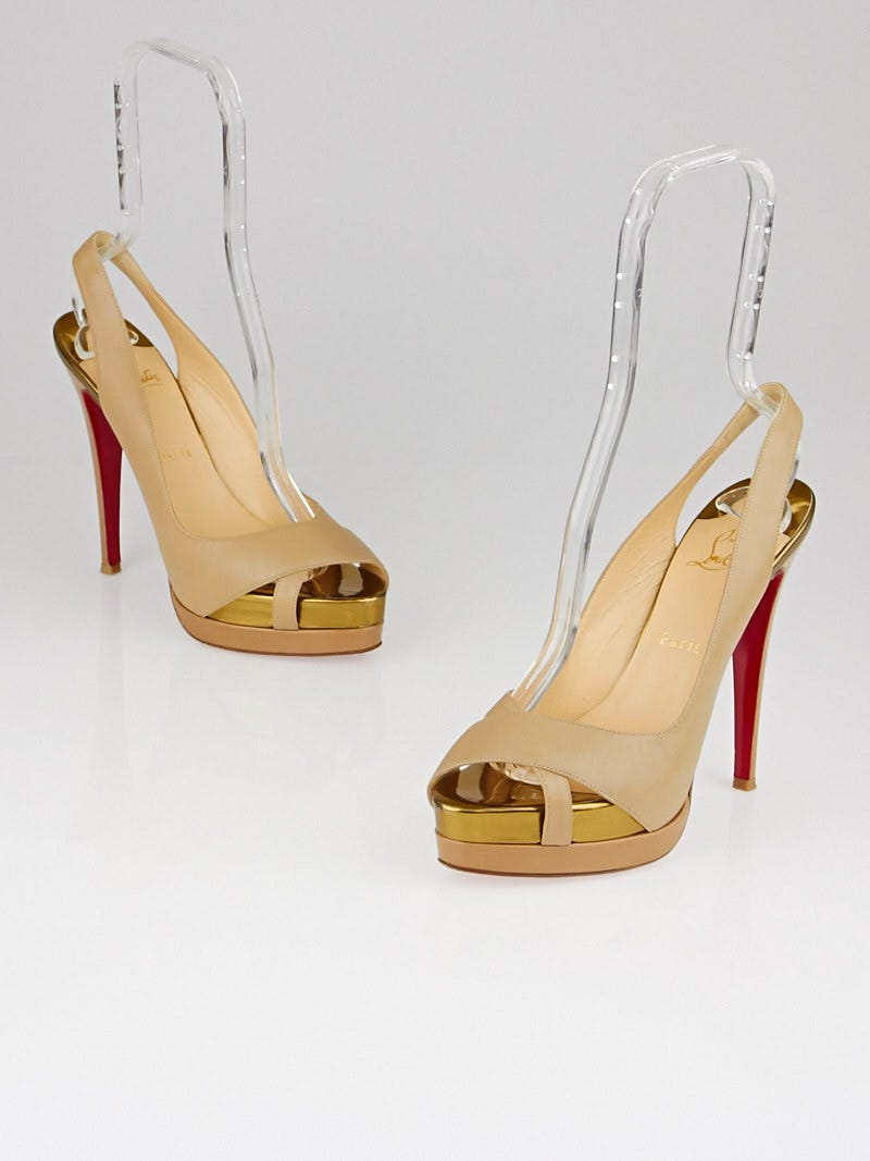 Christian Louboutin Beige Leather Very Croise 140 Double