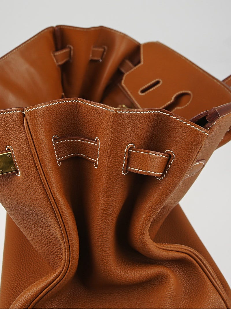 Hermes 35cm Beton Togo Leather Palladium Plated Birkin Bag - Yoogi's Closet