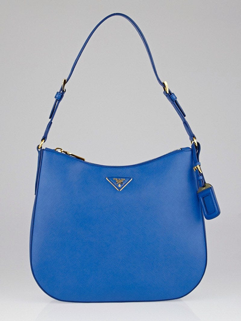 Prada Cobalto Saffiano Lux Leather Shoulder Bag BR4903 - Yoogi's Closet