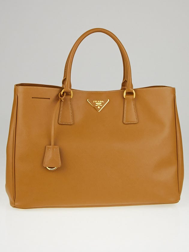 Prada Caramel Saffiano Lux Leather Large Tote Bag BN1844