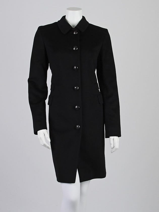 Burberry London Black Wool/Cashmere Long Coat Size 8