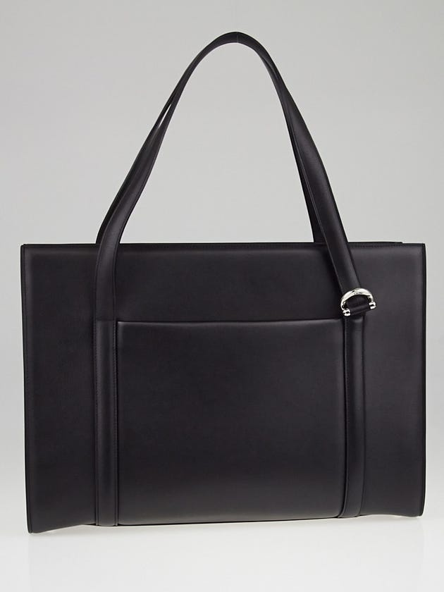 Cartier Black Calfskin Leather Cabochon Briefcase Tote Bag