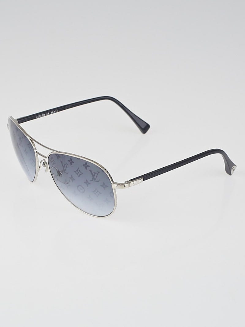 Louis Vuitton Silver/Monogram Black Gradient Z0165U Conspiration Pilote  Aviator Sunglasses Louis Vuitton