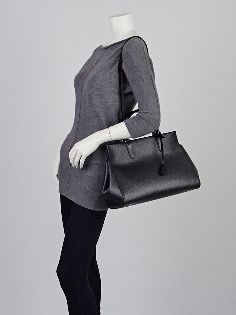 Louis Vuitton Black EPI Leather Noir Marly mm 2way Tote Bag 1110lv16