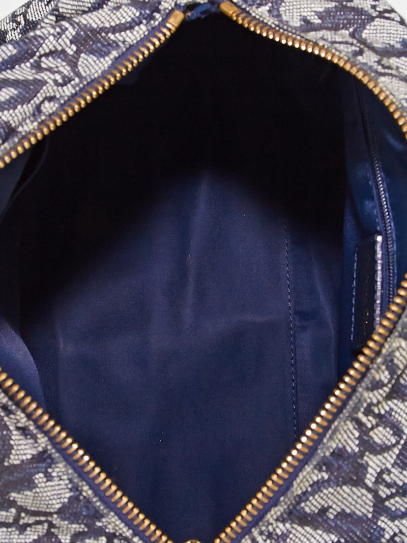 Christian Dior Blue Diorissimo Canvas Small Boston Bag - Yoogi's Closet