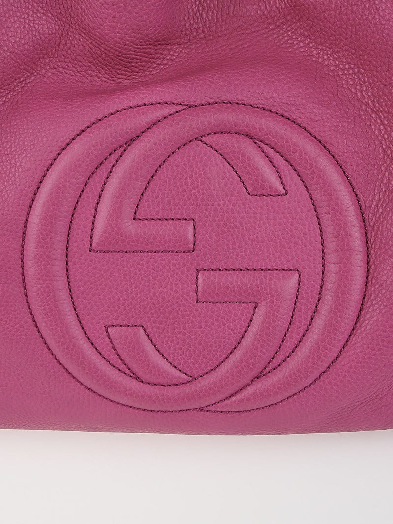 Gucci Pink Pebbled Leather Soho Tote Bag | Yoogi's Closet
