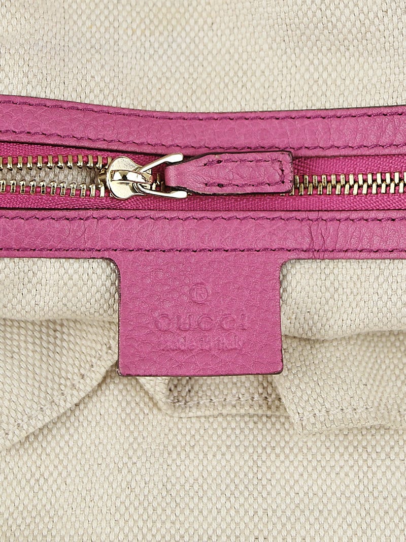 Gucci Pink Pebbled Leather Soho Tote Bag | Yoogi's Closet