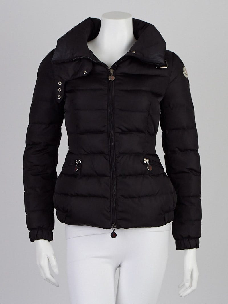 Moncler Black Quilted Nylon Hooded Down Jacket Size 00/XXS 