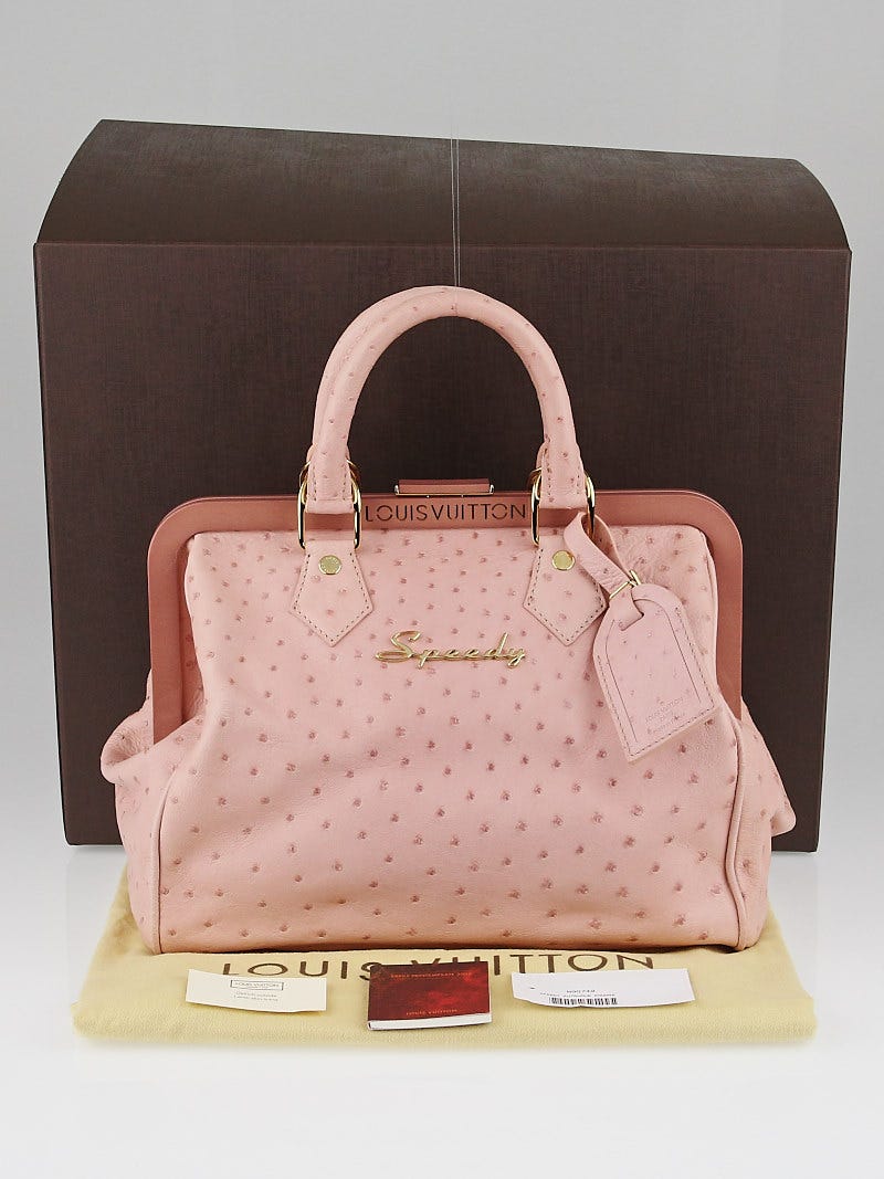 Louis Vuitton Limited Edition Poudre Ostrich Frame Speedy Bag - Yoogi's  Closet