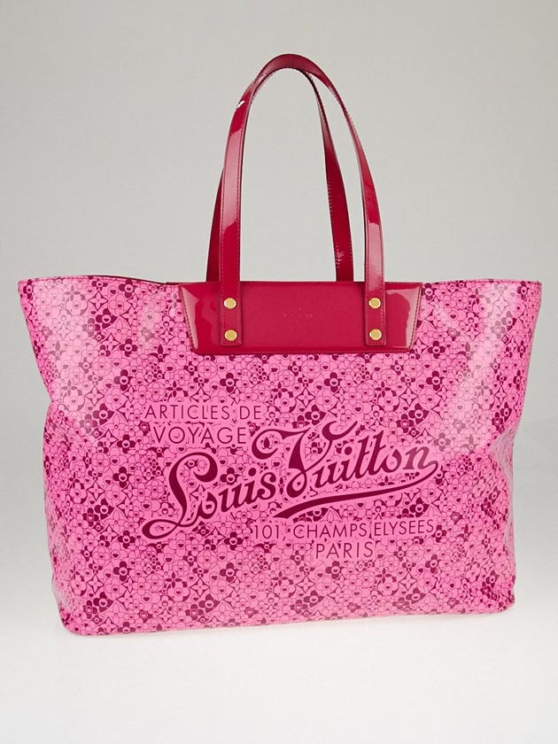 Louis Vuitton Limited Edition Pink Shiny Leather Cosmic Blossom Tote GM Bag