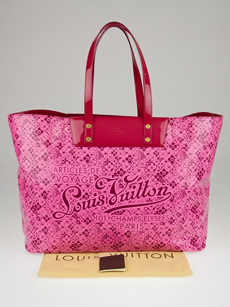 Authentic Louis Vuitton Limited Edition Pink Patent Leather Cosmic Blossom  GM Tote Bag