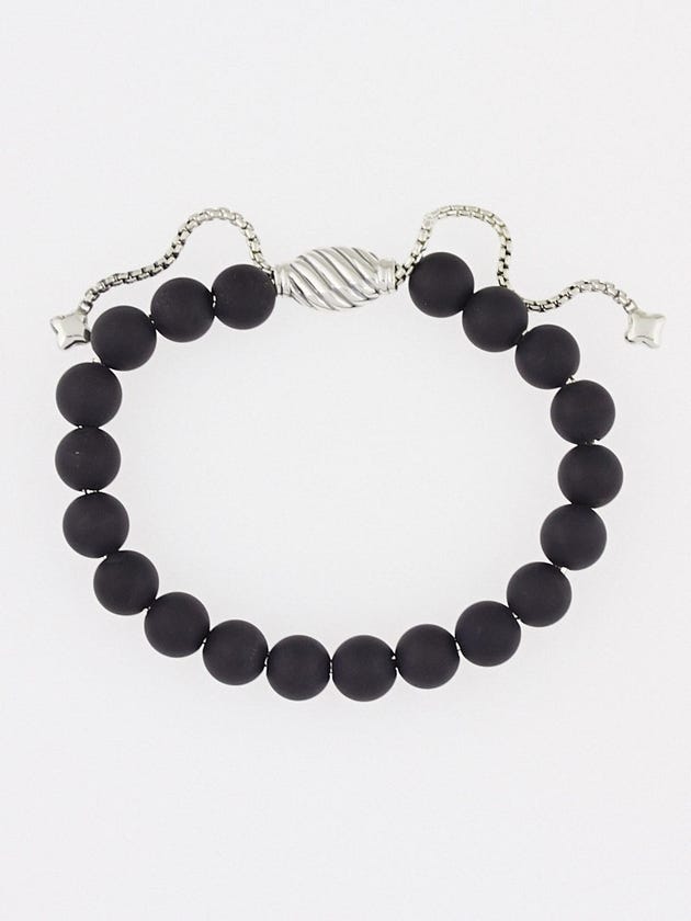 David Yurman 8mm Black Onyx Spiritual Beads Adjustable Bracelet