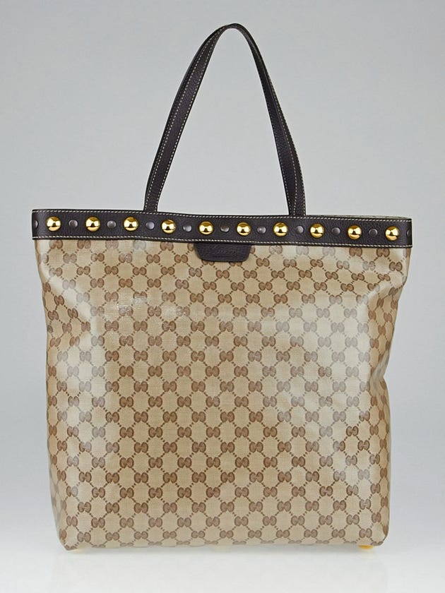 Gucci Beige/Ebony GG Crystal Babouska Studded Tote Bag