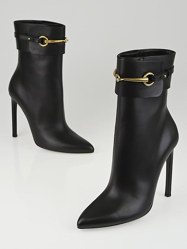 Gucci Black Leather Ursula Mid-Calf Boots Size 8.5/39