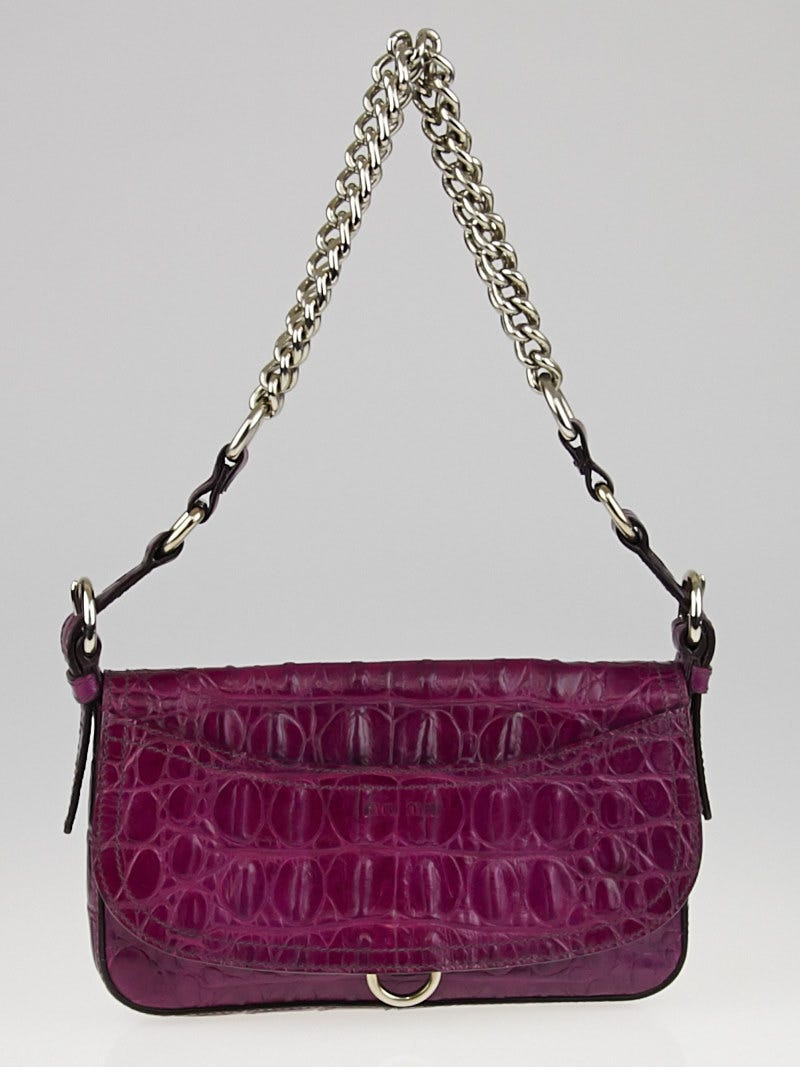 Miu Miu Purple Alligator Chain Evening Bag Yoogi s Closet