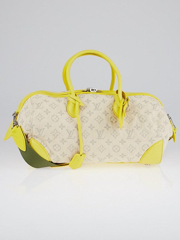 Louis Vuitton Limited Edition Jaune Monogram Denim Speedy Round Bag
