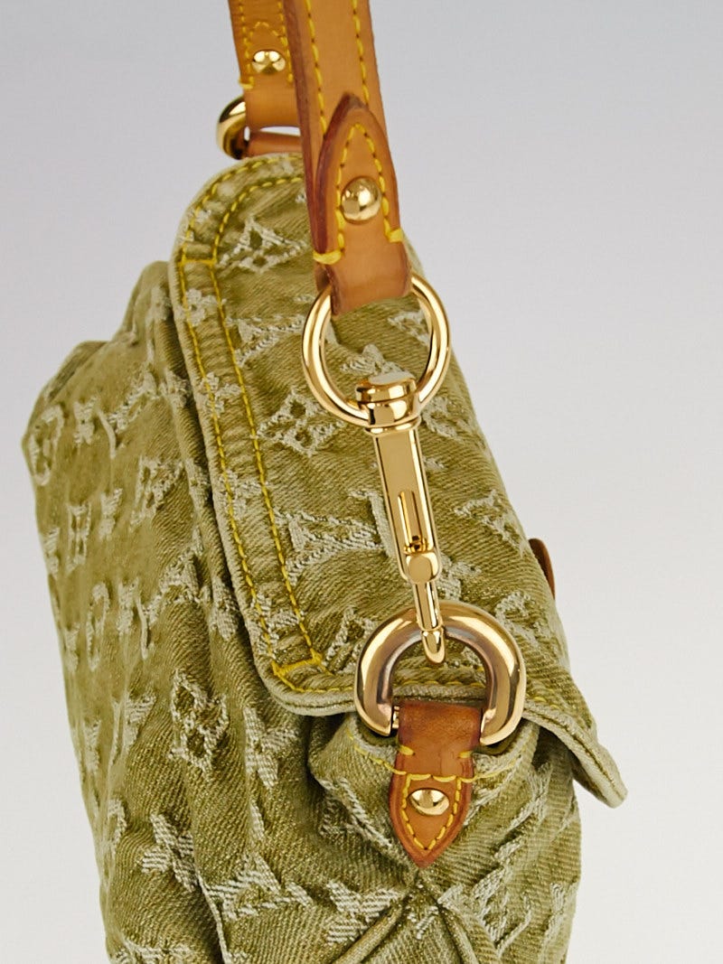 Louis Vuitton Green Denim Monogram Denim Mini Pleaty Bag - Yoogi's Closet