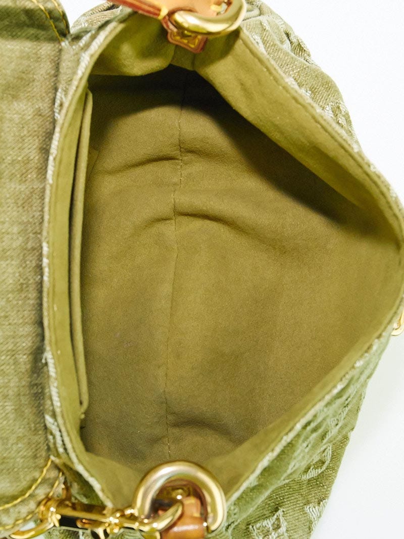 Louis Vuitton Green Denim Monogram Denim Mini Pleaty Bag - Yoogi's Closet