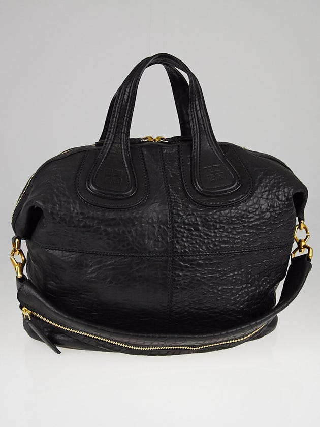 Givenchy Black Textured Lambskin Leather Medium Nightingale Bag
