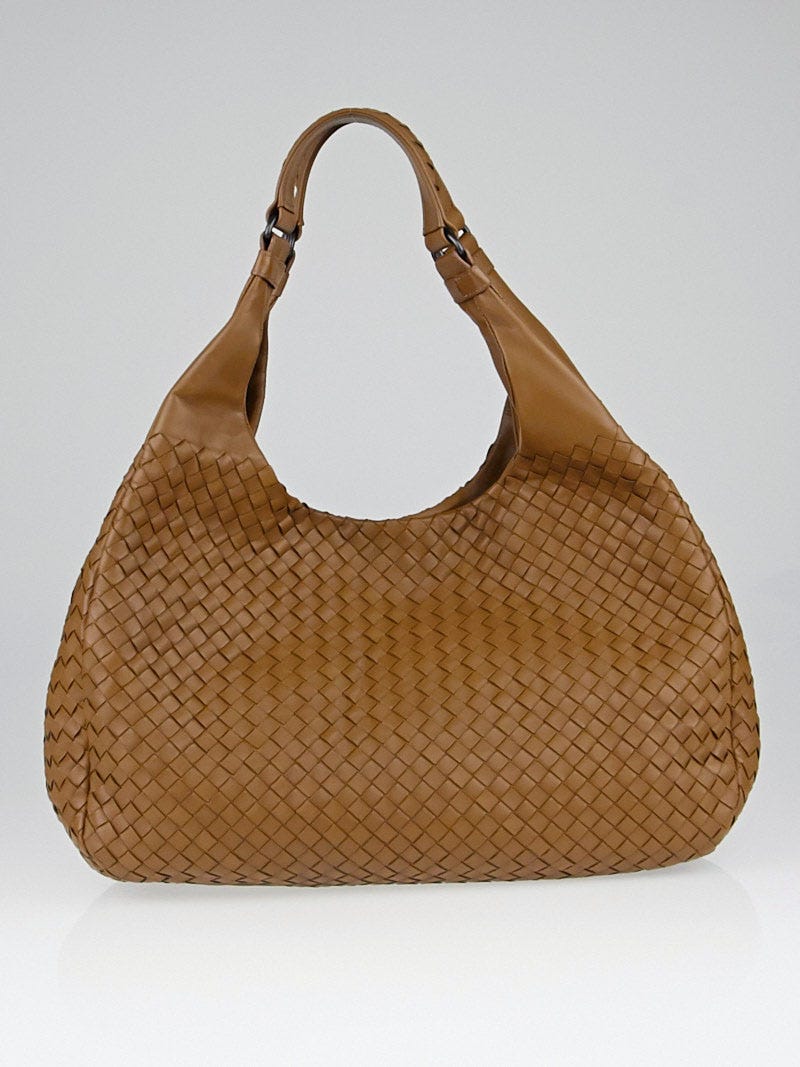 Bottega Veneta - Campana Camel Intrecciato Leather Small Hobo Bag