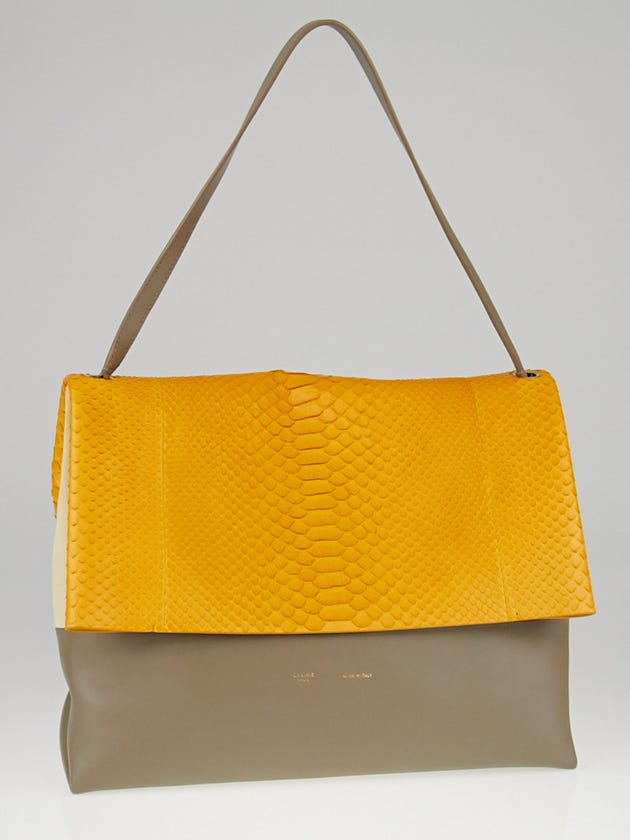Celine Saffron Python and Leather All Soft Shoulder Bag