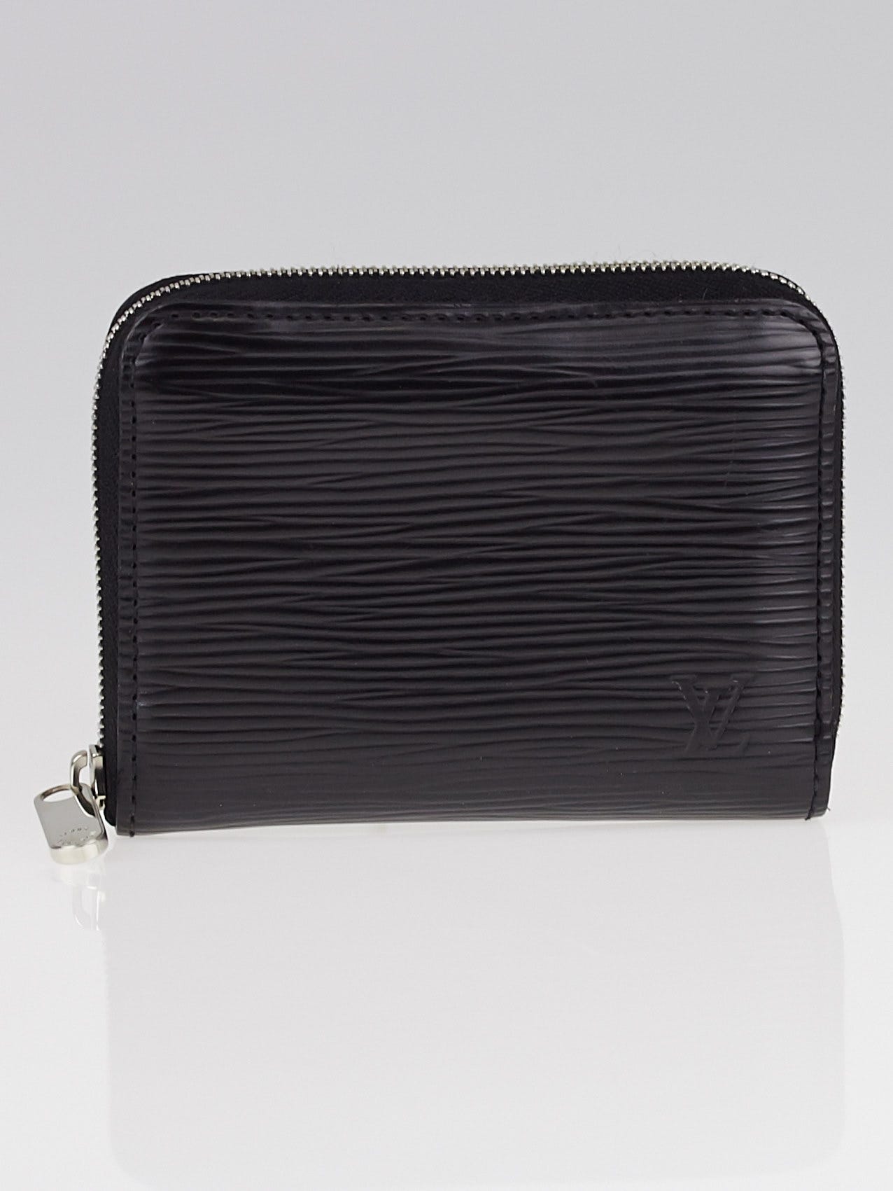 Louis Vuitton Epi Zippy Coin Purse Leather Black 9cmx11cmx2cm Free Shipping
