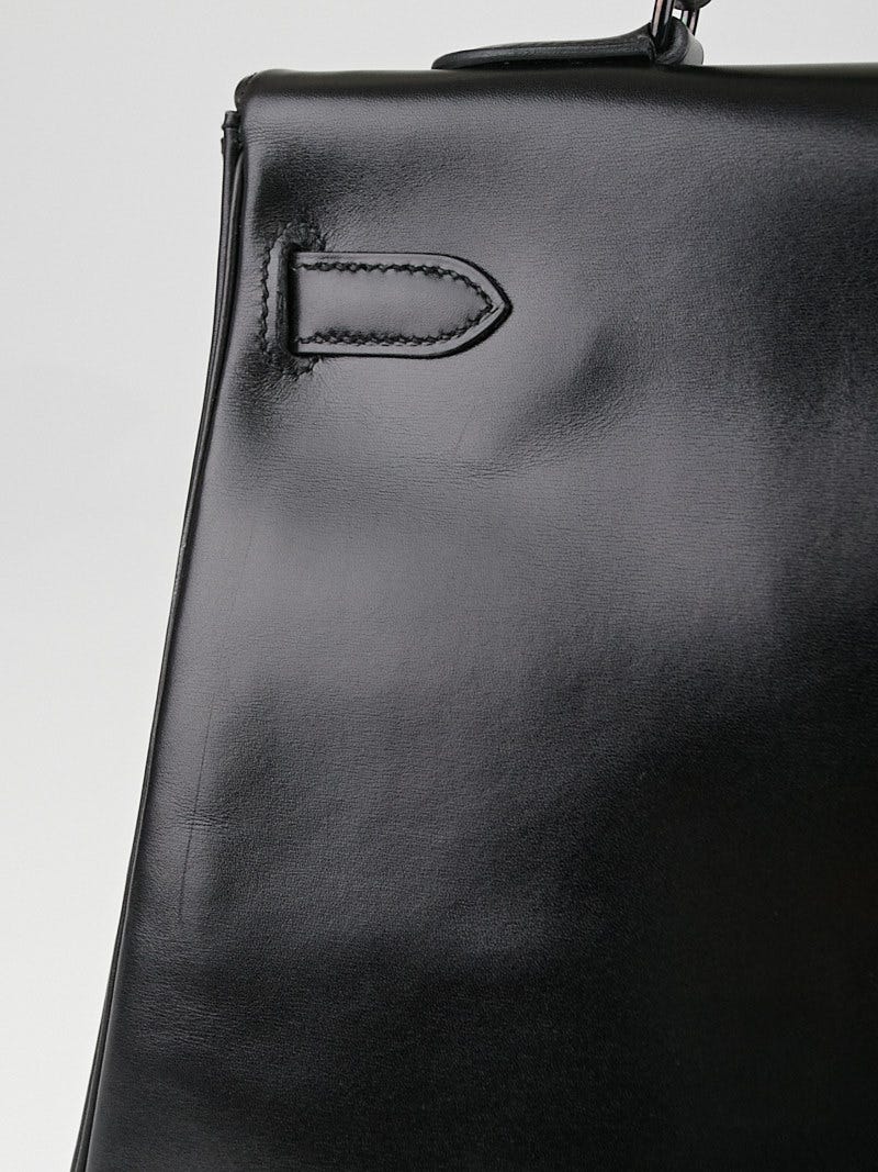 Hermes 35cm Black Box Leather Black Hardware SO Black Kelly