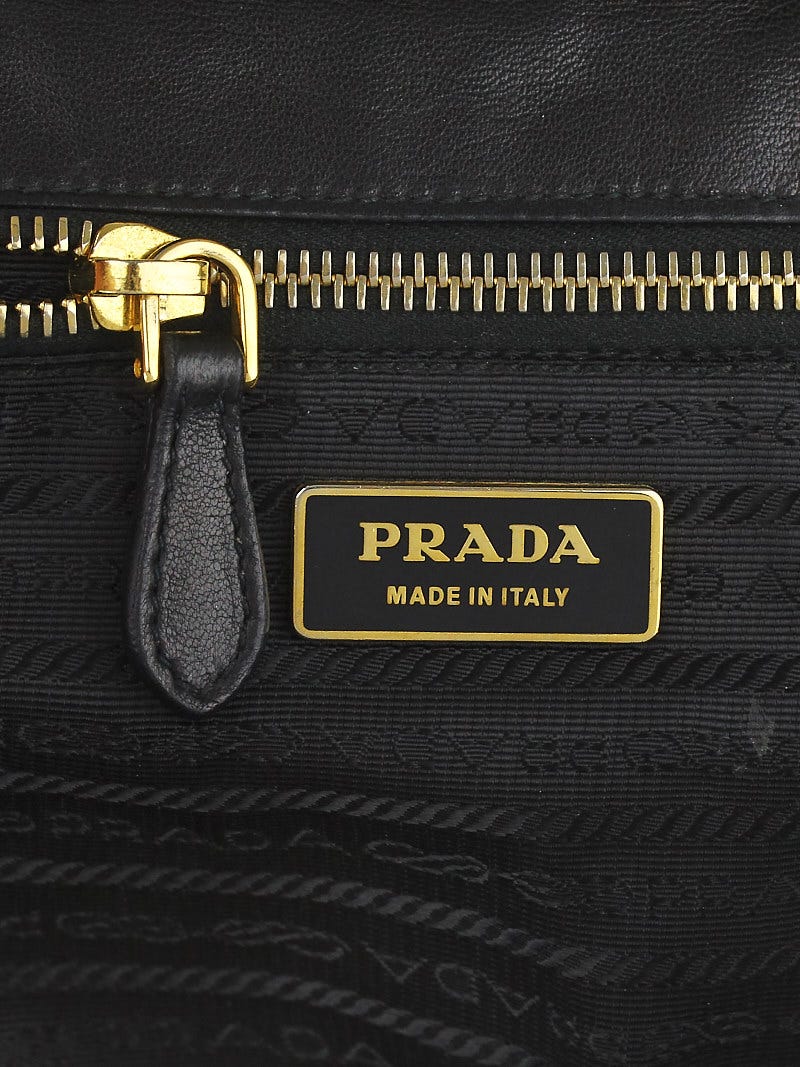 Prada Black Gaufre Nappa Leather Dressy Frame Top Bag BN1637 Prada Black Gaufre Nappa Leather Dressy Frame Top Bag BN1637