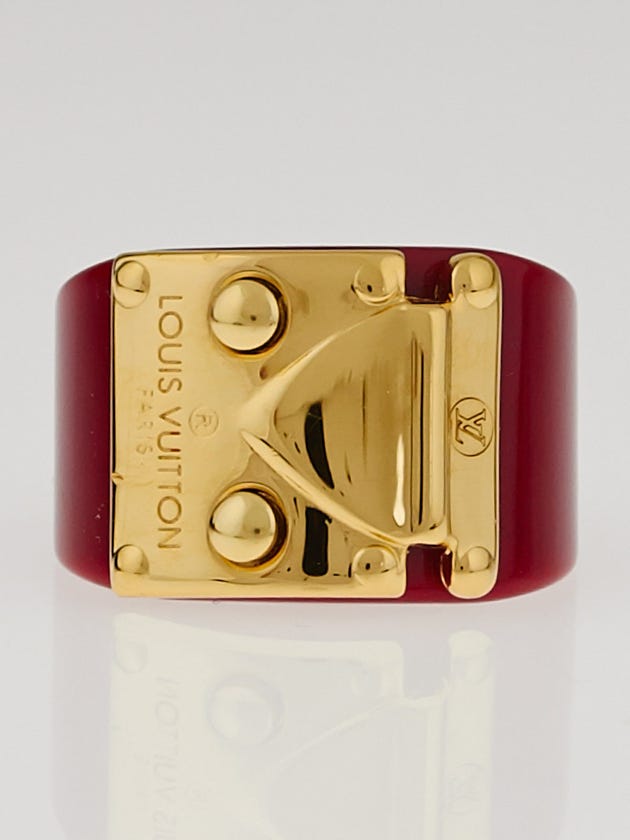 Louis Vuitton Pomme D'Amour Resin Lock Me Ring Size M/53