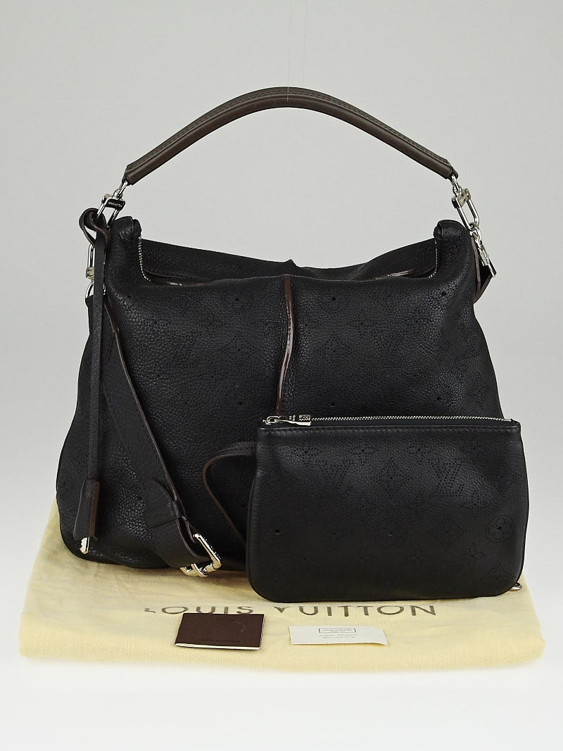 Louis Vuitton Black Monogram Mahina Leather Selene PM Bag w/o Long