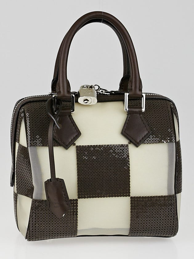 Louis Vuitton Limited Edition Brown Damier Optic Mesh Speedy Cube TPM Bag