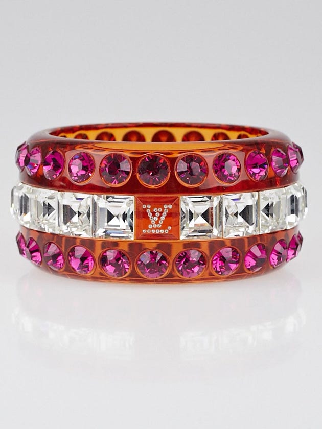 Louis Vuitton Orange Resin and Crystals Bangle Bracelet