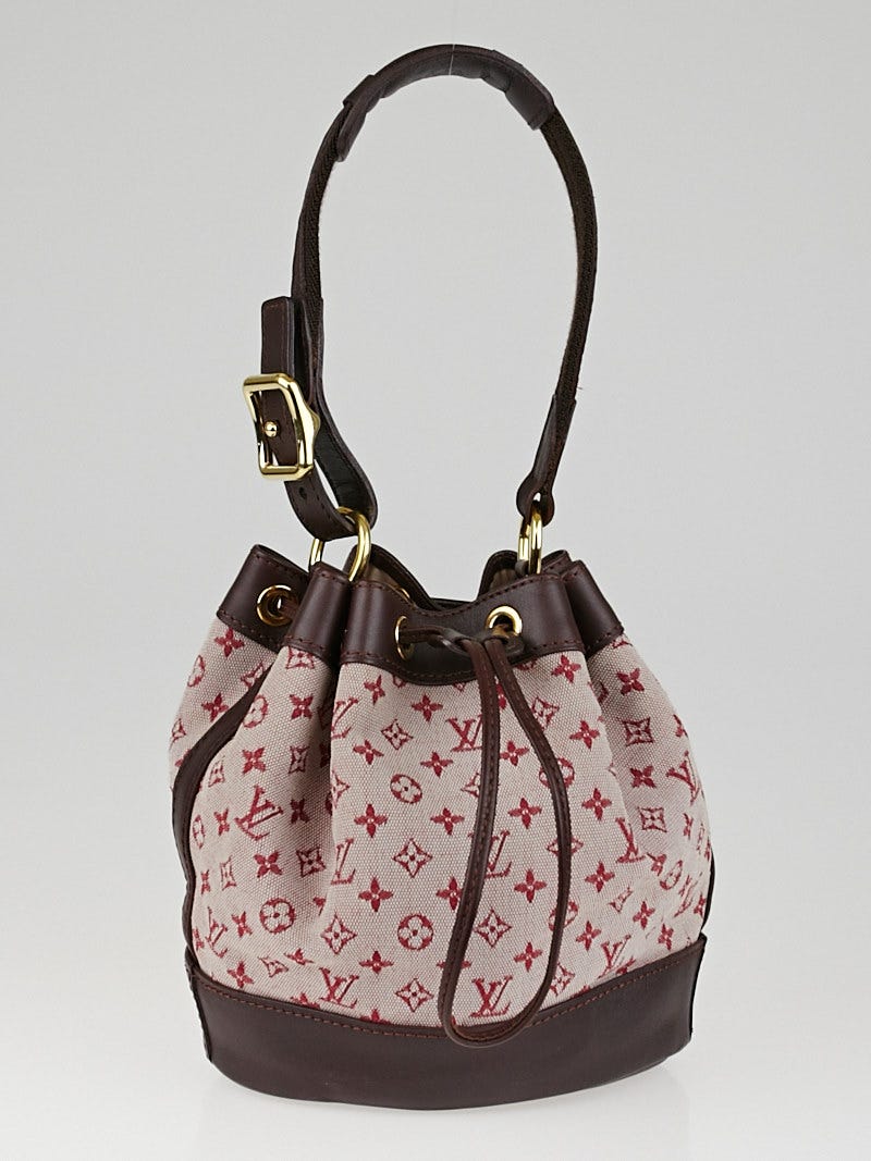 Louis Vuitton Cherry Red Monogram Mini Lin Canvas Noelie Bag at 1stDibs