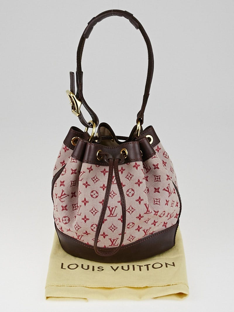 LOUIS VUITTON Mini Lin Mini Noe Monogram Satchel Bag Cherry Red