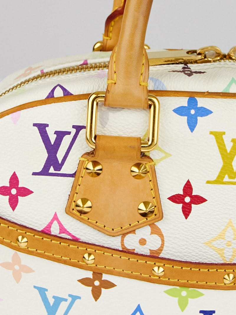 Louis Vuitton White Monogram Multicolor Trouville Bag - Yoogi's Closet